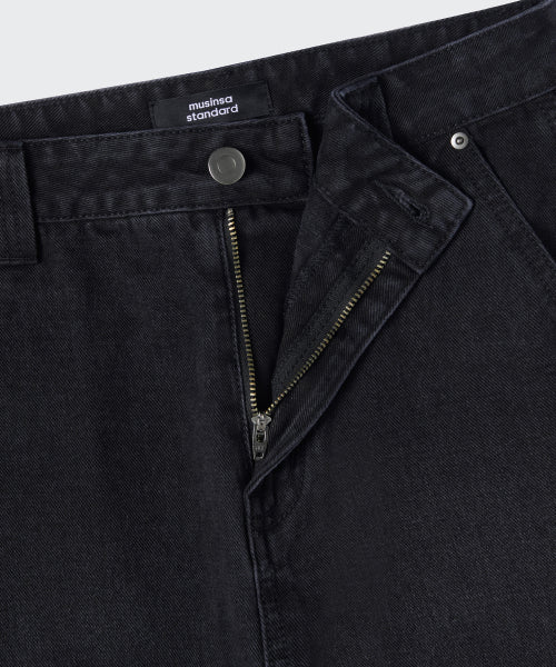 MUSINSA STANDARD WOMAN MUSINSA STANDARD WOMAN Denim Knee Length Skirt (Washed Black)