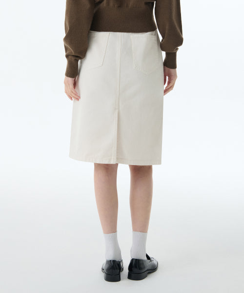 MUSINSA STANDARD WOMAN MUSINSA STANDARD WOMAN Denim Knee Length Skirt Cream