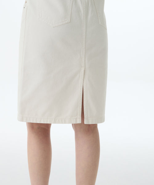MUSINSA STANDARD WOMAN MUSINSA STANDARD WOMAN Denim Knee Length Skirt Cream