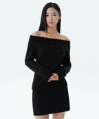 MUSINSA STANDARD WOMAN MUSINSA STANDARD WOMAN Women's Knitwear Off-Shoulder (Black)