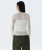 MUSINSA STANDARD WOMAN MUSINSA STANDARD WOMAN Women's Sheer Vertical Textured Knit [Ivory] Size