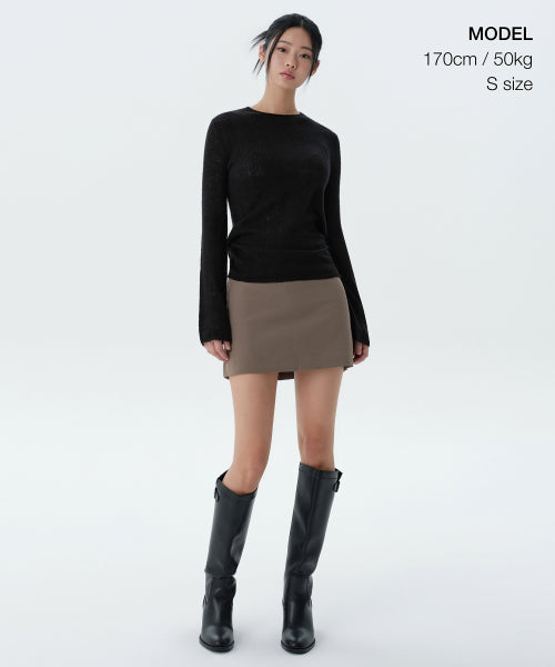 MUSINSA STANDARD WOMAN MUSINSA STANDARD WOMAN Women's Sheer Vertical Textured Knit [Black] Size