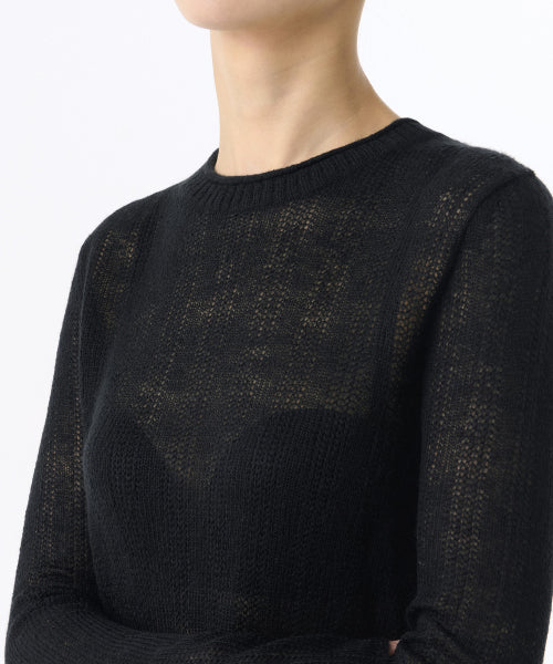 MUSINSA STANDARD WOMAN MUSINSA STANDARD WOMAN Women's Sheer Vertical Textured Knit [Black] Size