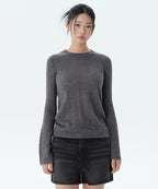 MUSINSA STANDARD WOMAN MUSINSA STANDARD WOMAN Women's Sheer Vertical Textured Knit [Gray] - Size