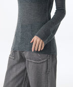 MUSINSA STANDARD WOMAN MUSINSA STANDARD WOMAN Women's Sheer Vertical Textured Knit [Gray] - Size