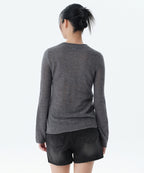 MUSINSA STANDARD WOMAN MUSINSA STANDARD WOMAN Women's Sheer Vertical Textured Knit [Gray] - Size