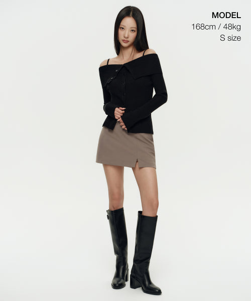 MUSINSA STANDARD WOMAN MUSINSA STANDARD WOMAN Women's Cardigan Off-Shoulder Black
