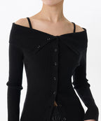 MUSINSA STANDARD WOMAN MUSINSA STANDARD WOMAN Women's Cardigan Off-Shoulder Black