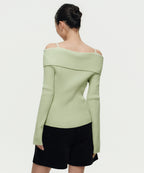 MUSINSA STANDARD WOMAN MUSINSA STANDARD WOMAN Women's Cardigan Off-Shoulder Pale Green