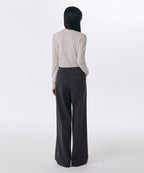 MUSINSA STANDARD WOMAN MUSINSA STANDARD WOMAN Slacks Wide [Gray]