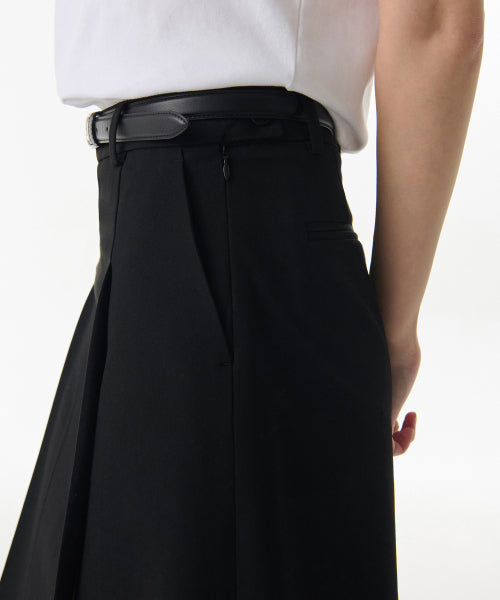 MUSINSA STANDARD WOMAN MUSINSA STANDARD WOMAN Knee Length Skirt [Black]