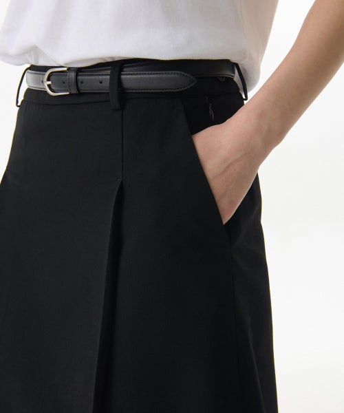MUSINSA STANDARD WOMAN MUSINSA STANDARD WOMAN Knee Length Skirt [Black]