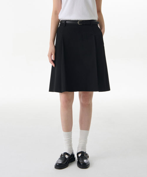 MUSINSA STANDARD WOMAN MUSINSA STANDARD WOMAN Knee Length Skirt [Black]