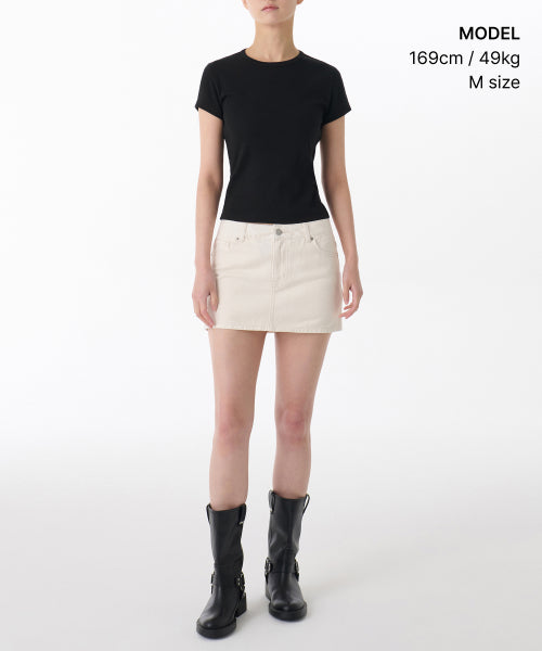 MUSINSA STANDARD WOMAN MUSINSA STANDARD WOMAN Denim Mini Scotts Cream