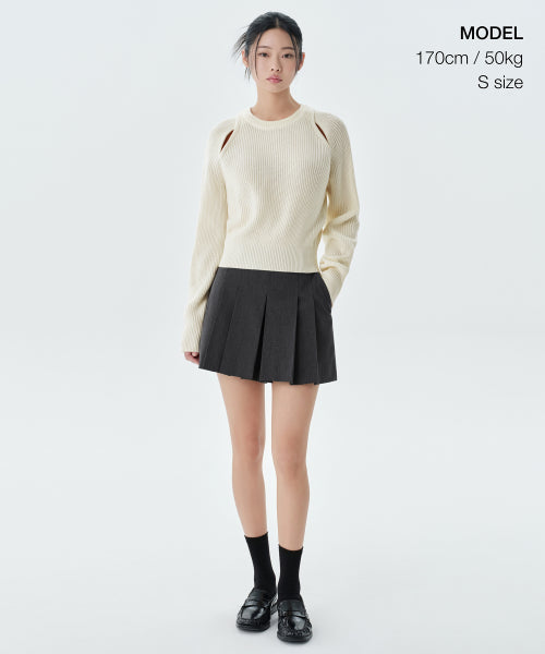 MUSINSA STANDARD WOMAN MUSINSA STANDARD WOMAN Women's ribbed shoulder cut-out knit [size S]