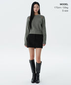 MUSINSA STANDARD WOMAN MUSINSA STANDARD WOMAN Women's ribbed shoulder cut-out knit Sage