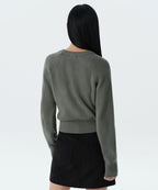 MUSINSA STANDARD WOMAN MUSINSA STANDARD WOMAN Women's ribbed shoulder cut-out knit Sage