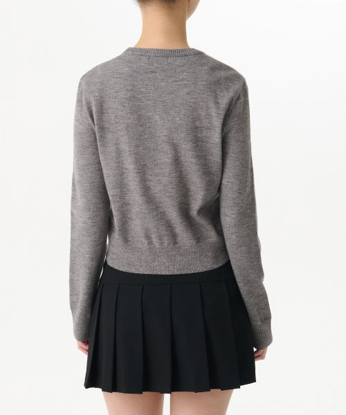 MUSINSA STANDARD WOMAN MUSINSA STANDARD WOMAN Women's Essential Round Neck Cardigan [Medium Gray]