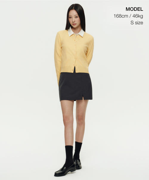 MUSINSA STANDARD WOMAN MUSINSA STANDARD WOMAN Cardigan Essential Round Neck [Butter]