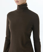 MUSINSA STANDARD WOMAN MUSINSA STANDARD WOMAN T-Shirt Slim Turtleneck Dark Brown