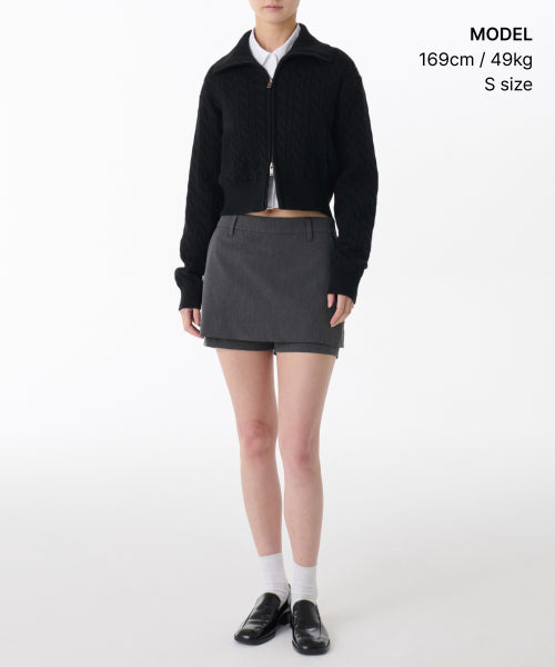 MUSINSA STANDARD WOMAN MUSINSA STANDARD WOMAN Women's Knitwear Zip-Up (Black)