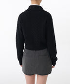 MUSINSA STANDARD WOMAN MUSINSA STANDARD WOMAN Women's Knitwear Zip-Up (Black)