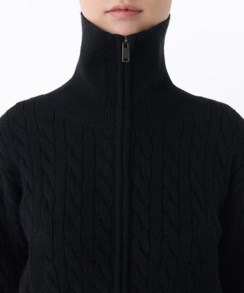 MUSINSA STANDARD WOMAN MUSINSA STANDARD WOMAN Women's Knitwear Zip-Up (Black)