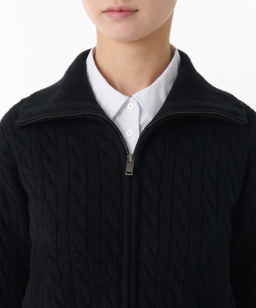 MUSINSA STANDARD WOMAN MUSINSA STANDARD WOMAN Women's Knitwear Zip-Up (Black)