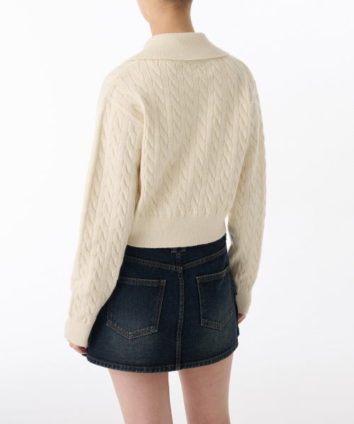 MUSINSA STANDARD WOMAN MUSINSA STANDARD WOMAN Women's Knitwear Zip-Up (Ivory)