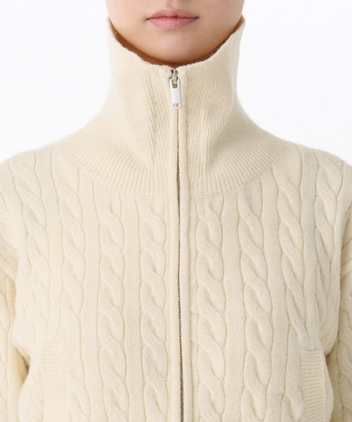 MUSINSA STANDARD WOMAN MUSINSA STANDARD WOMAN Women's Knitwear Zip-Up (Ivory)