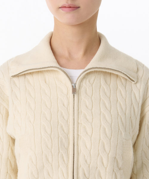 MUSINSA STANDARD WOMAN MUSINSA STANDARD WOMAN Women's Knitwear Zip-Up (Ivory)