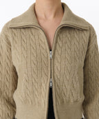 MUSINSA STANDARD WOMAN MUSINSA STANDARD WOMAN Women's Knitwear Zip-Up [Beige]