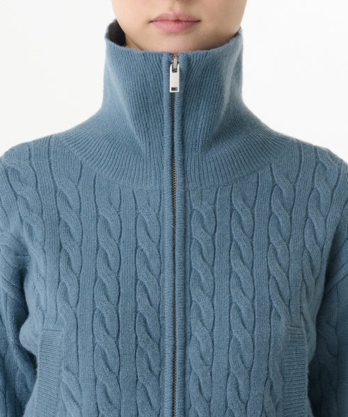 MUSINSA STANDARD WOMAN MUSINSA STANDARD WOMAN Women's Knitwear Zip-Up [Blue Gray]