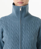 MUSINSA STANDARD WOMAN MUSINSA STANDARD WOMAN Women's Knitwear Zip-Up [Blue Gray]