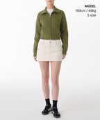MUSINSA STANDARD WOMAN MUSINSA STANDARD WOMAN Women's cable knit zip-up [light moss]