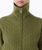 MUSINSA STANDARD WOMAN MUSINSA STANDARD WOMAN Women's cable knit zip-up [light moss]