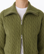 MUSINSA STANDARD WOMAN MUSINSA STANDARD WOMAN Women's cable knit zip-up [light moss]