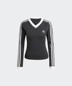ADIDAS ADIDAS V-neck long sleeve shirt - Black