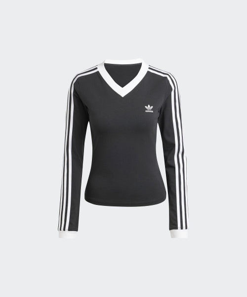 ADIDAS ADIDAS V-neck long sleeve shirt - Black