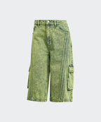 ADIDAS ADIDAS Denim Capri Short Pants - Lime