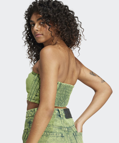 ADIDAS ADIDAS ADILENIUM 2 Washed Denim Tube Top - Lime