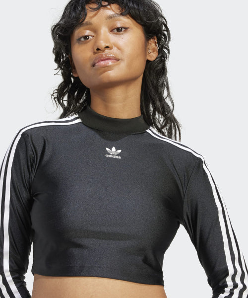 ADIDAS ADIDAS 3S Crop Long Sleeve Tee - Black