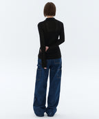 MUSINSA STANDARD WOMAN MUSINSA STANDARD WOMAN Denim Wide Carpenter Pants [Medium Indigo]