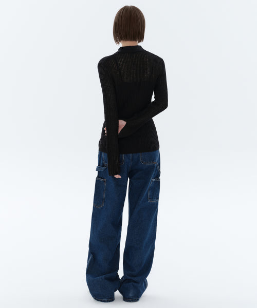 MUSINSA STANDARD WOMAN MUSINSA STANDARD WOMAN Denim Wide Carpenter Pants [Medium Indigo]