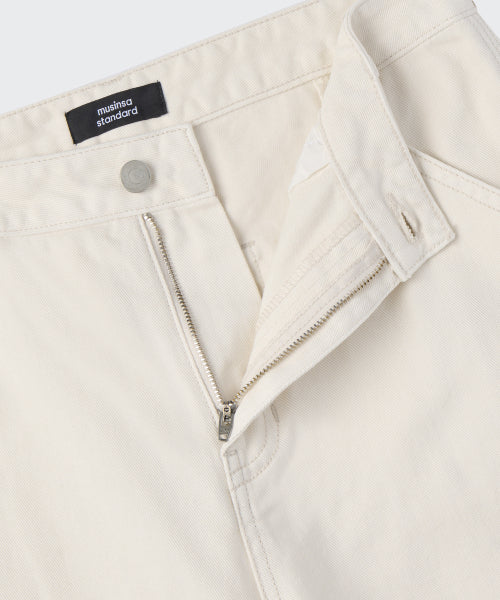 MUSINSA STANDARD WOMAN MUSINSA STANDARD WOMAN Denim Wide Carpenter Pants (Cream)
