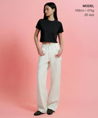 MUSINSA STANDARD WOMAN MUSINSA STANDARD WOMAN Denim Wide Carpenter Pants (Cream)