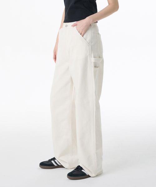 MUSINSA STANDARD WOMAN MUSINSA STANDARD WOMAN Denim Wide Carpenter Pants (Cream)