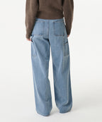 MUSINSA STANDARD WOMAN MUSINSA STANDARD WOMAN Denim Wide Carpenter Pants (Light Indigo)