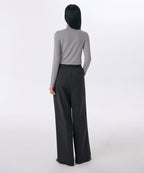 MUSINSA STANDARD WOMAN MUSINSA STANDARD WOMAN Slacks Wide Banding [Gray]
