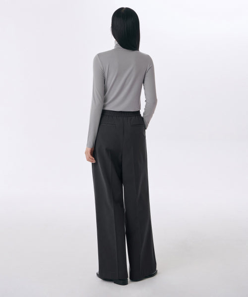MUSINSA STANDARD WOMAN MUSINSA STANDARD WOMAN Slacks Wide Banding [Gray]